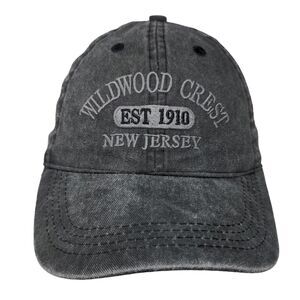 Wildwood Crest New Jersey Est. 1910 Strapback Hat Gray Embroidered Lucky 7